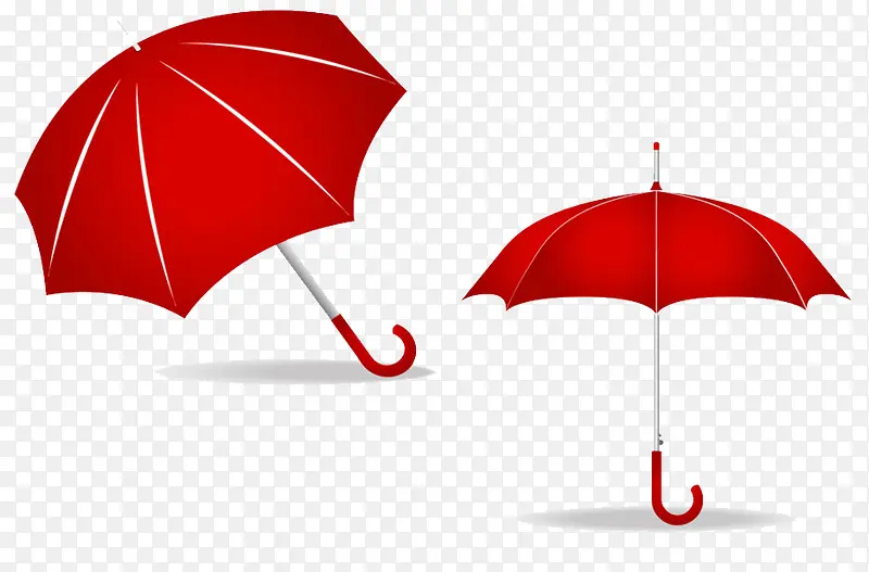红色手绘雨伞