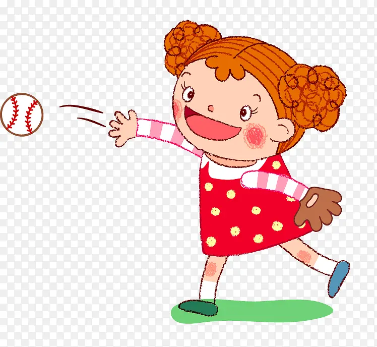 扔棒球的小女孩