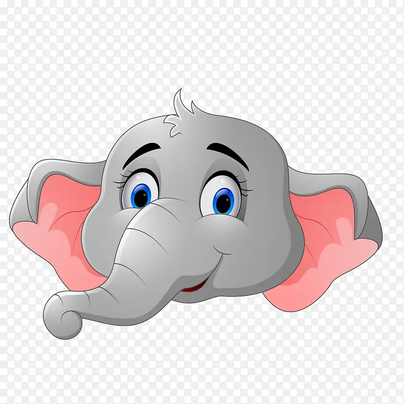 卡通可爱的大象头像设计