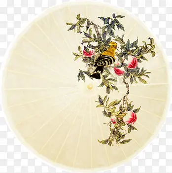 高清水彩合成手绘雨伞花卉