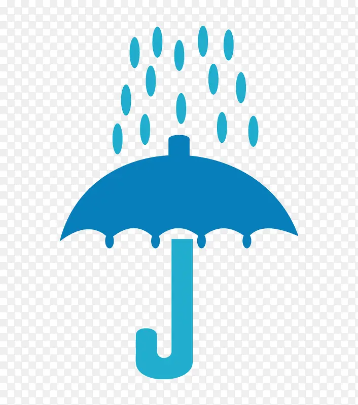 雨伞和雨矢量图标
