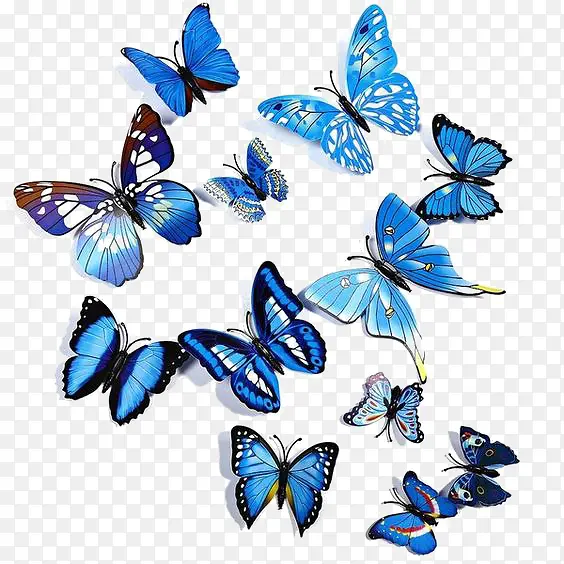 蓝色蝴蝶免扣元素