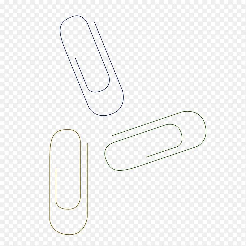 商务办公回形针俯视图矢量素材