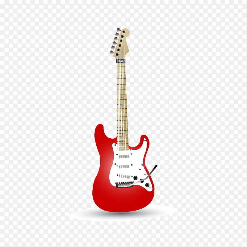 红色吉他乐器矢量图