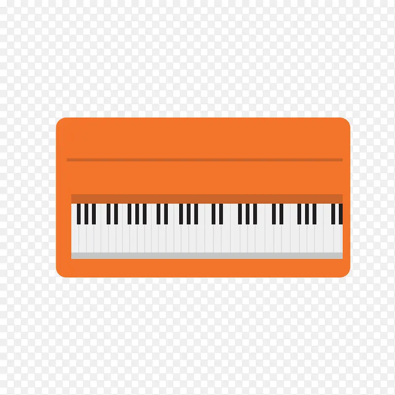 矢量扁平橙色电子键盘