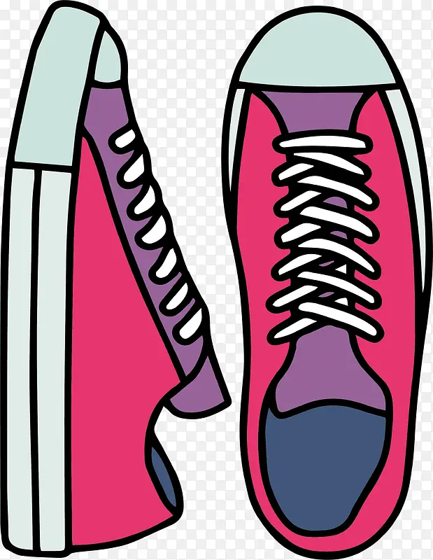 粉色卡通帆布鞋