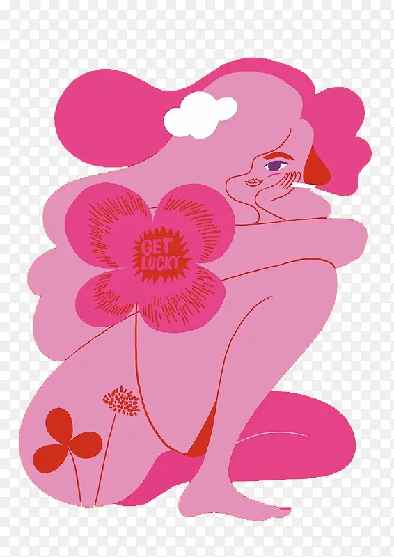 粉色裸体女人