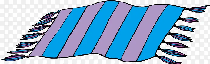 卡通蓝紫色条纹毛毯矢量