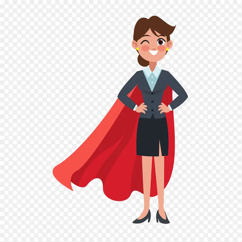 一个披着红色披肩的女英雄