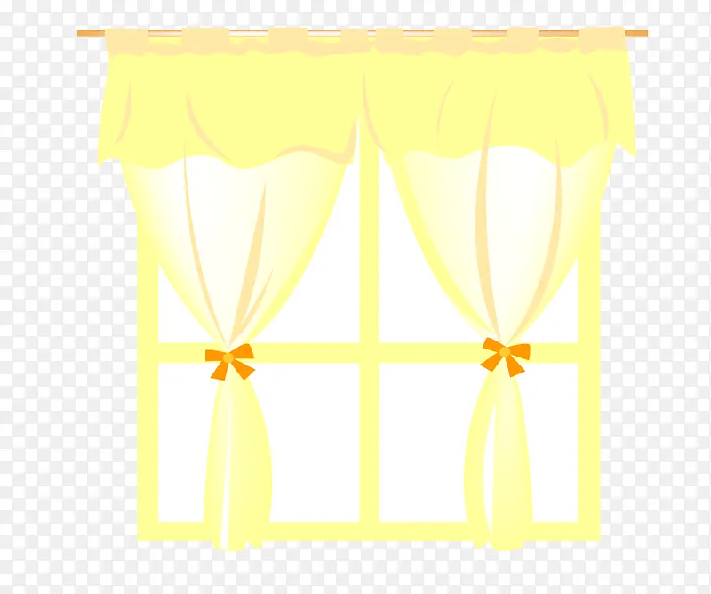 黄色窗户窗帘