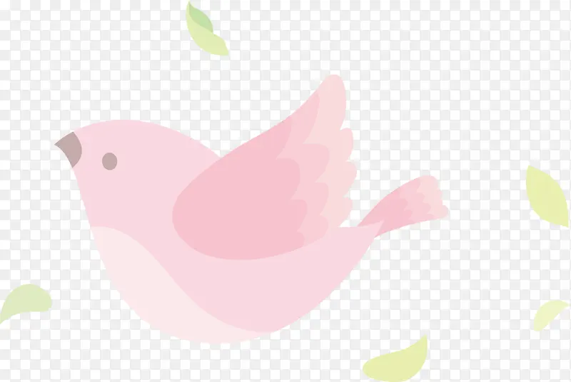 粉色春季卡通小鸟