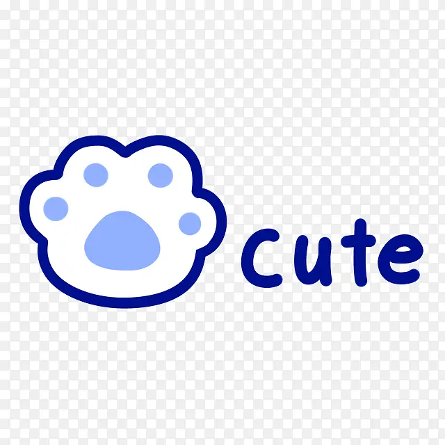 蓝色爪子cute艺术字