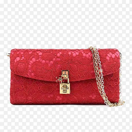Dolce&amp;Gabbana红色蕾丝手提包