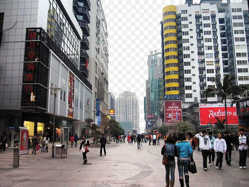 现代化繁华街道景观PNG图片素材下载_图片编号qnldrrbq-免抠素材网