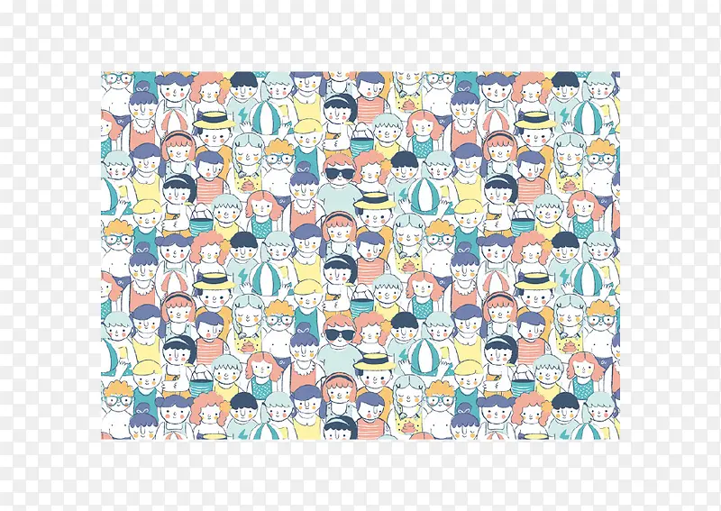 卡通人山人海