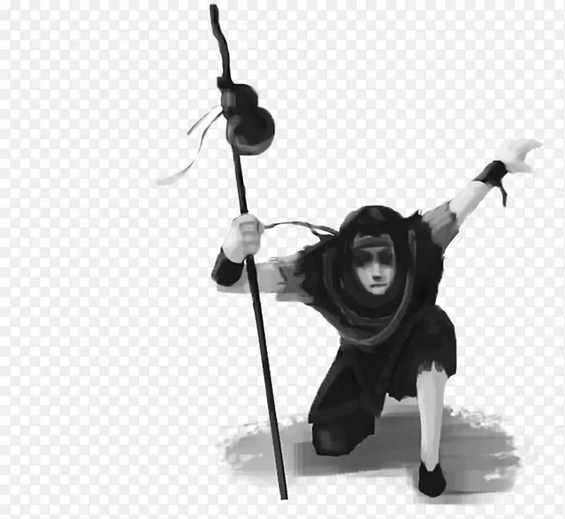 丐帮弟子跪下施展武功手绘PNG图片素材下载_图片编号yjmjzavq-免抠素材网