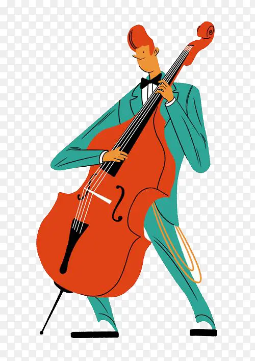 手拿大提琴的音乐家图案