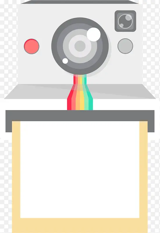 扁平化彩虹相机图标元素矢量素材
