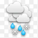 雨夹雪蜱虫的天气图标