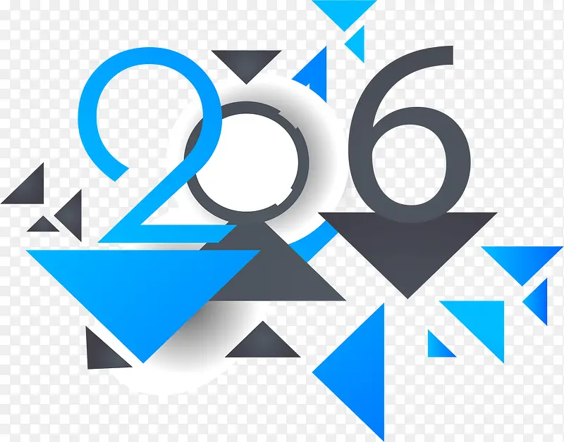 2016创意数字几何立体块