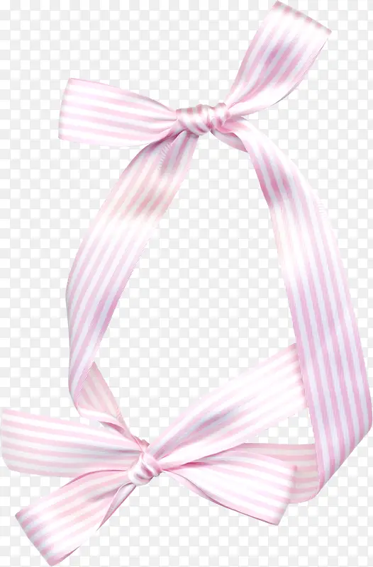 条纹粉色编织飘带