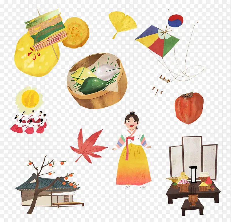 朝鲜传统文化插画