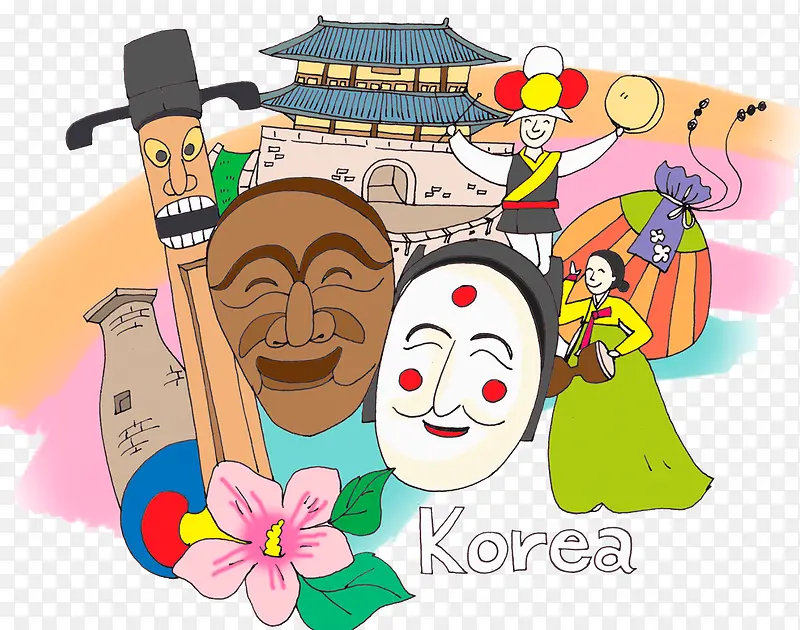 朝鲜半岛插画