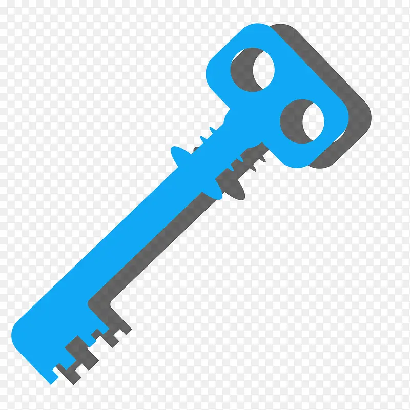 矢量扁平化蓝色钥匙