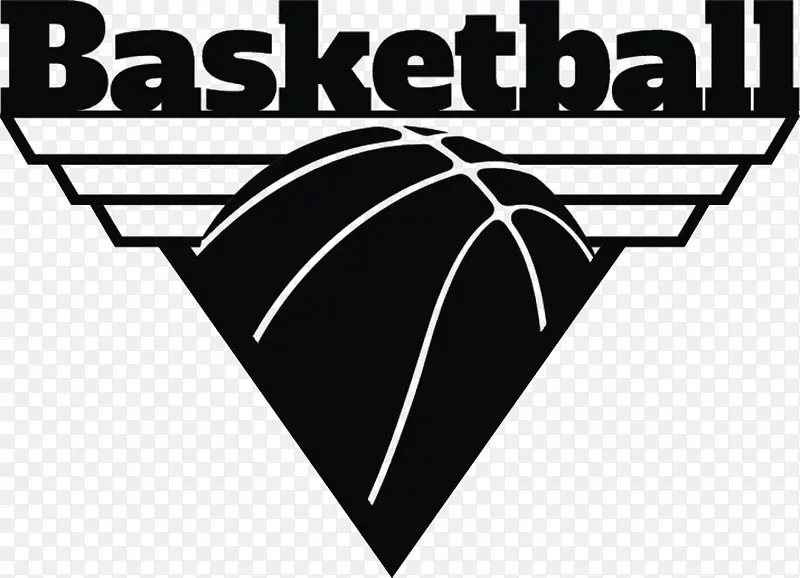 黑色简约体育篮球徽章