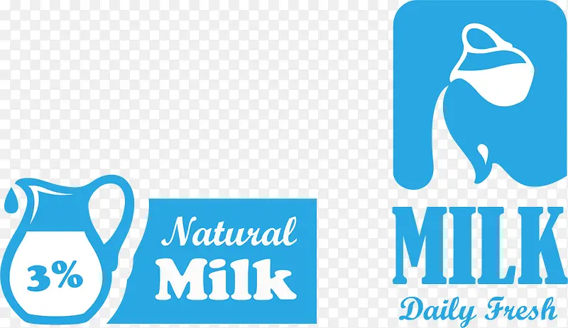 milk 牛奶 图标 蓝色 文字