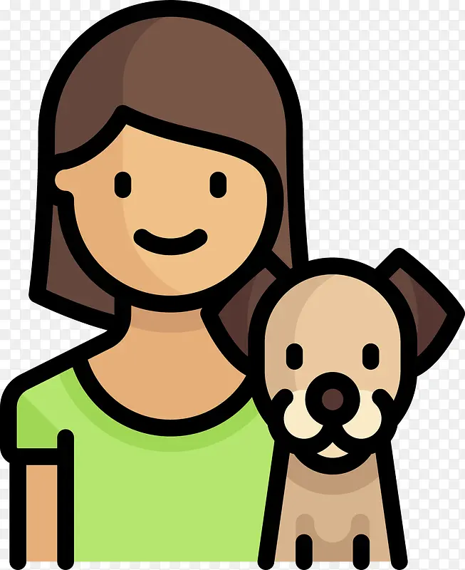 女孩和狗狗icon