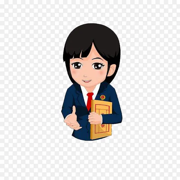 卡通微笑的检察官