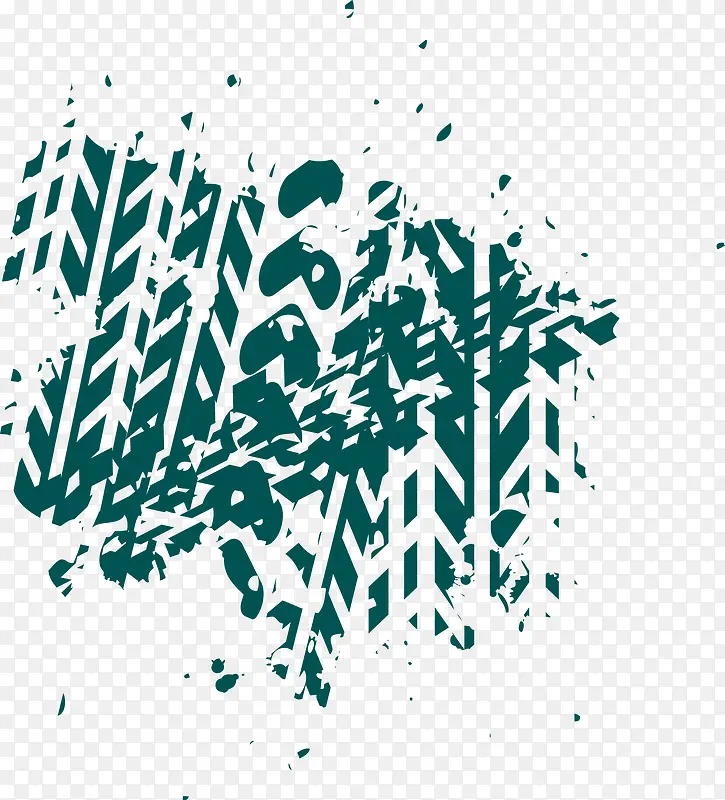 蓝色矢量轮胎痕迹图
