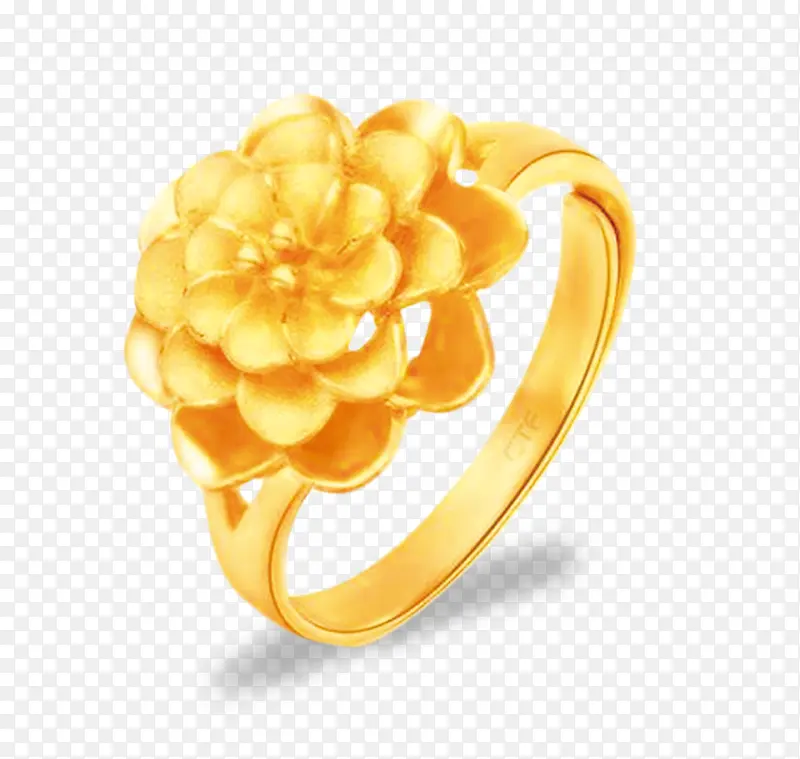 金色花朵戒指素材