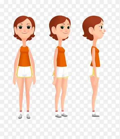 一个女人的三个不同角度