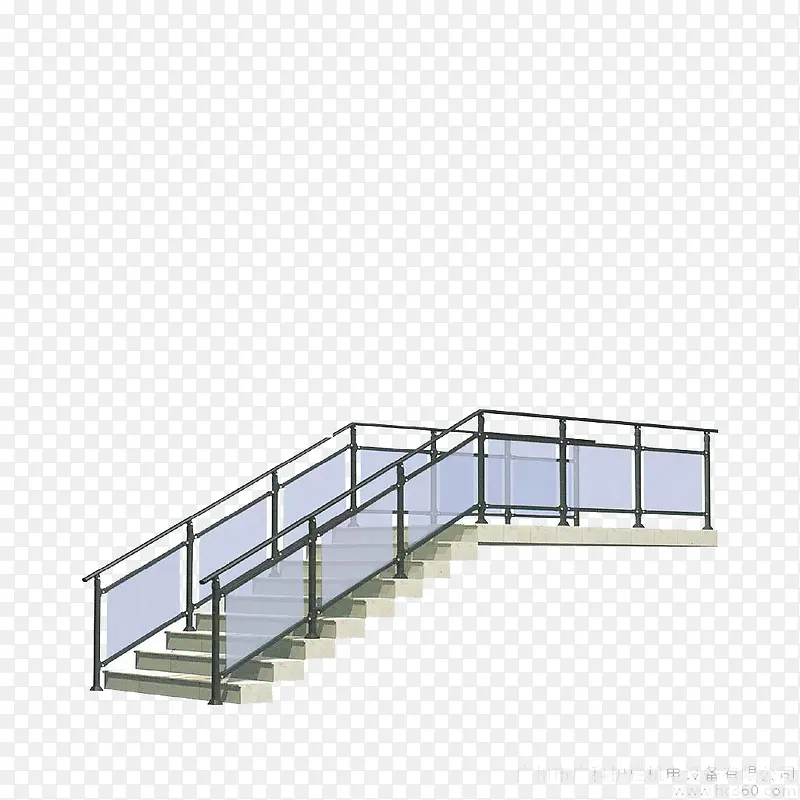 立体楼梯玻璃栏杆免抠