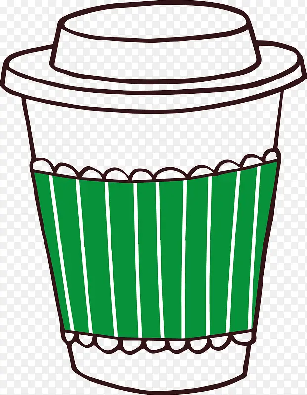 绿色矢量卡通饮品杯子图