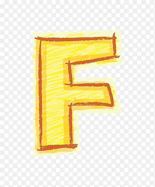 橙色手绘字母f