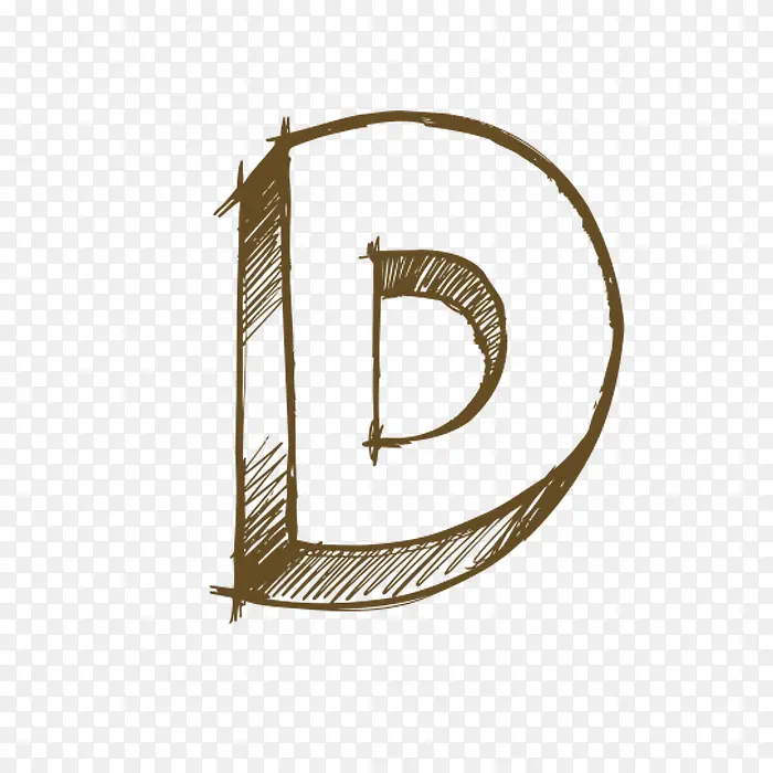 手绘字母D
