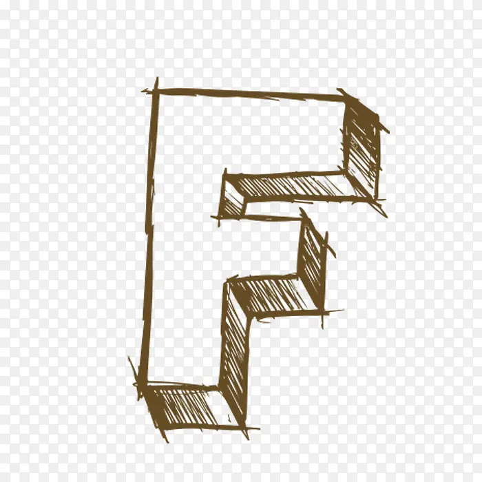 手绘字母F