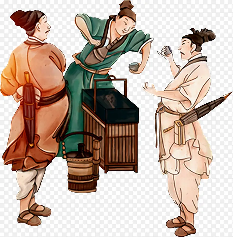 卡通手绘古代人物