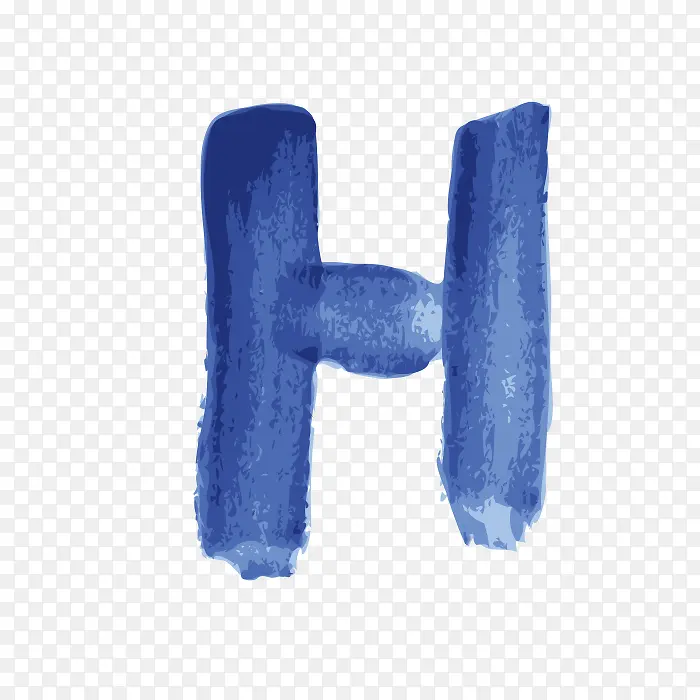 蓝色手绘字母H