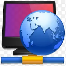 蓝色地球显示器经典电脑桌面PNG图标