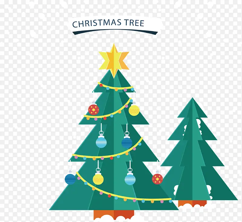 彩色小球装饰圣诞树