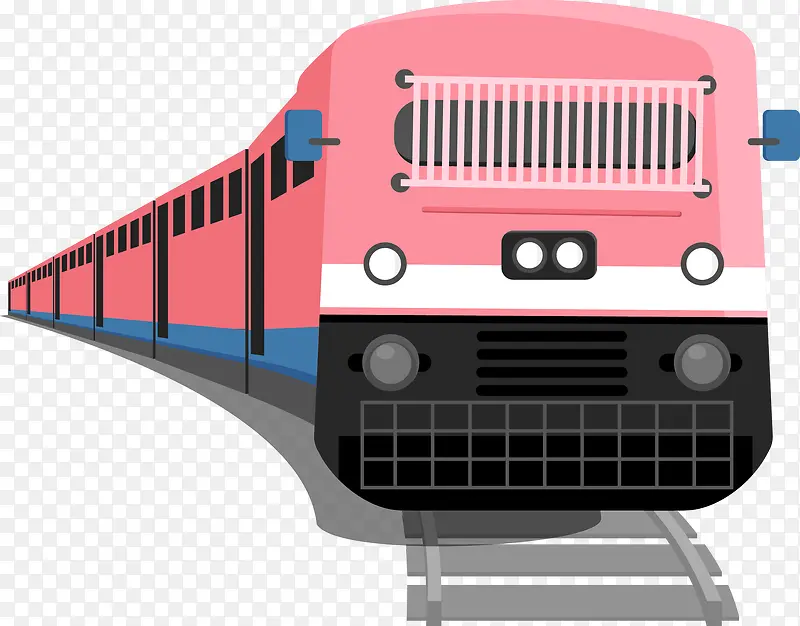 创意卡通粉色小火车图