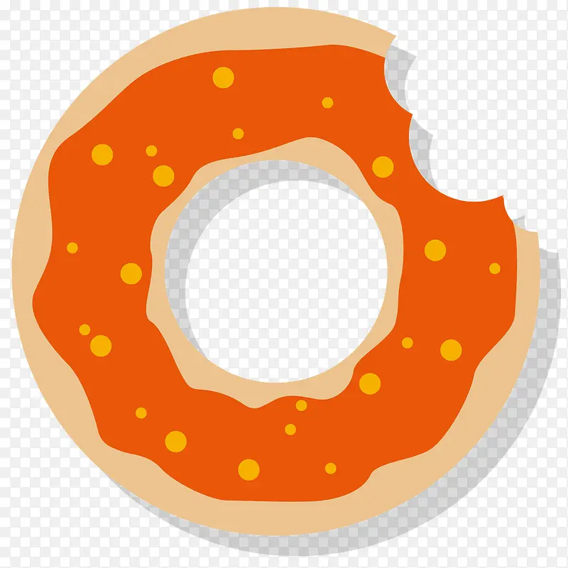 矢量扁平化橙色甜甜圈