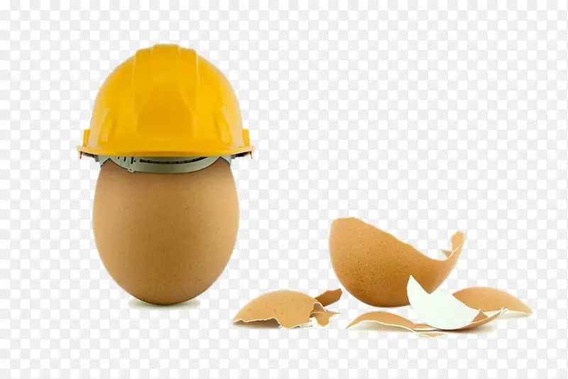 创意戴安全帽的鸡蛋