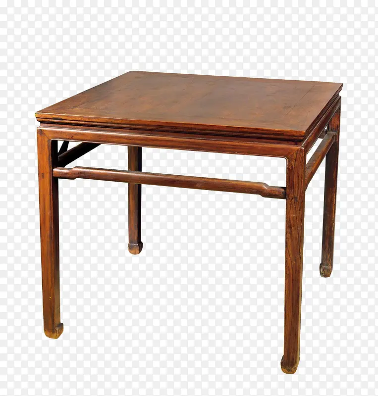 棕色复古实木八仙桌