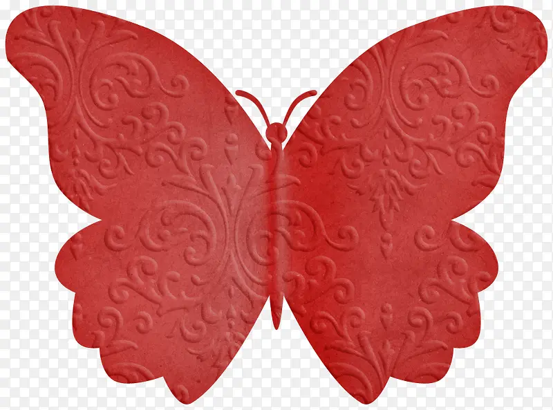 红色花纹手工蝴蝶