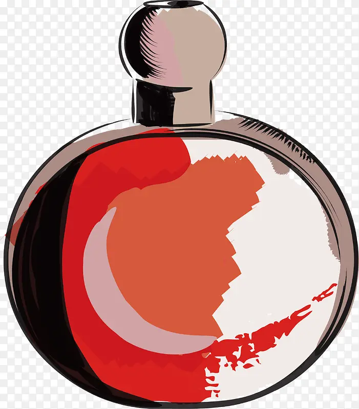 红色圆形香水瓶